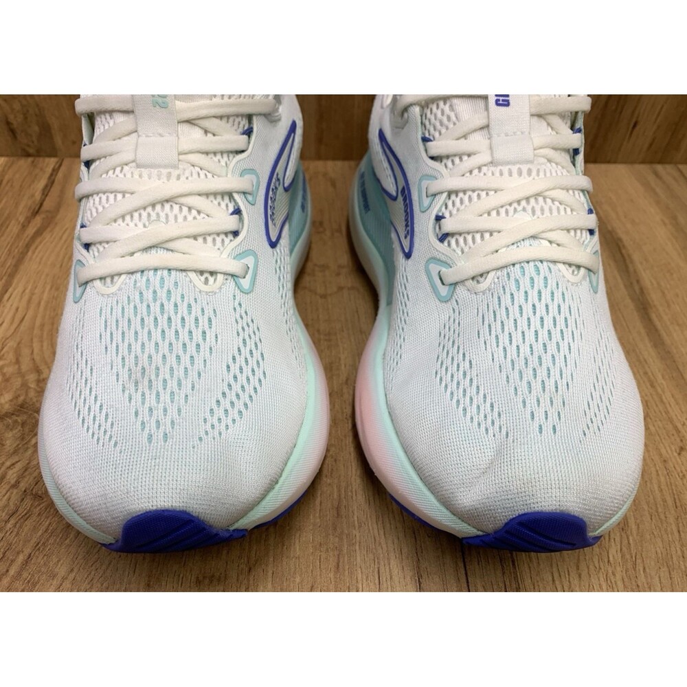 Brooks Glycerin GTS 22 Women's 10 Wide D White Blue Running Shoes 1204351D110 - Picture 6 of 12